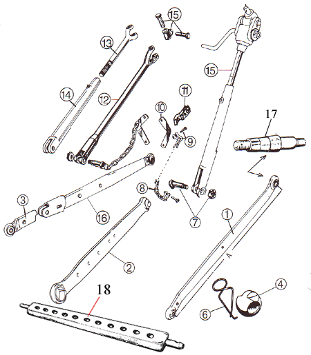 MF - 3 Point Linkage Lower Lift Arms - Bare Co t35 wiring diagram 